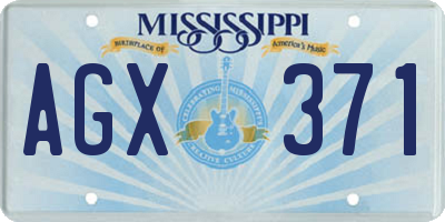 MS license plate AGX371
