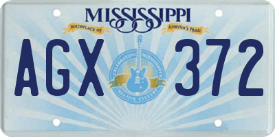 MS license plate AGX372