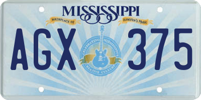 MS license plate AGX375