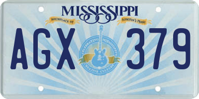 MS license plate AGX379