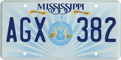 MS license plate AGX382