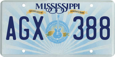 MS license plate AGX388
