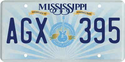 MS license plate AGX395
