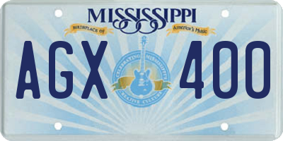 MS license plate AGX400