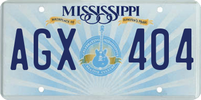 MS license plate AGX404