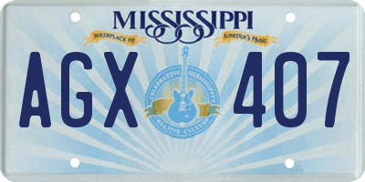 MS license plate AGX407