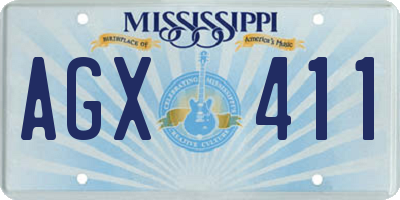 MS license plate AGX411