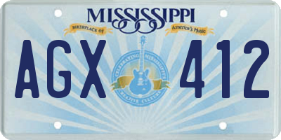 MS license plate AGX412