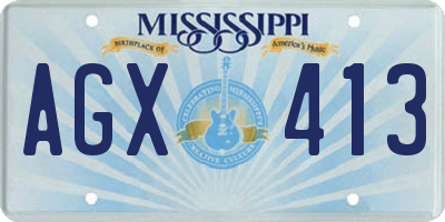 MS license plate AGX413