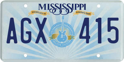 MS license plate AGX415