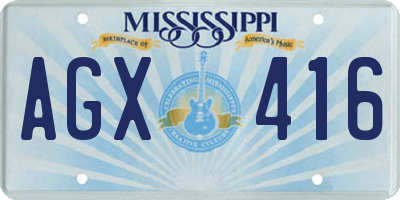 MS license plate AGX416