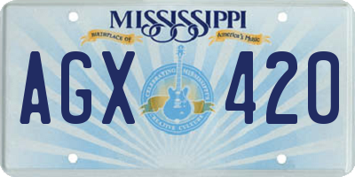 MS license plate AGX420