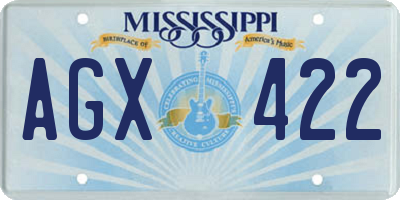 MS license plate AGX422