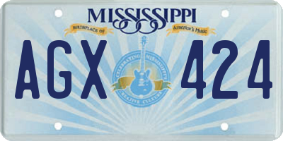MS license plate AGX424