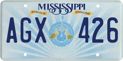MS license plate AGX426