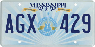 MS license plate AGX429