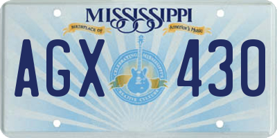 MS license plate AGX430