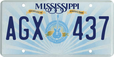 MS license plate AGX437