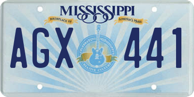 MS license plate AGX441