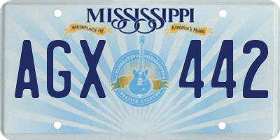 MS license plate AGX442