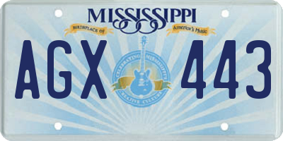 MS license plate AGX443