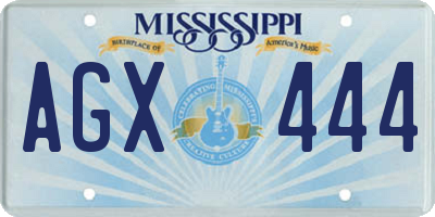 MS license plate AGX444