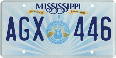 MS license plate AGX446