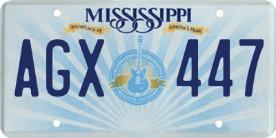 MS license plate AGX447