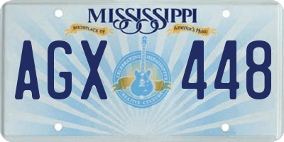 MS license plate AGX448
