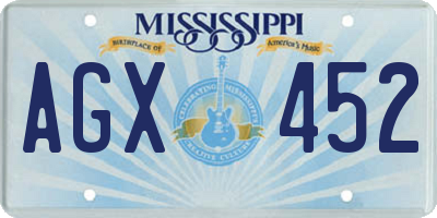 MS license plate AGX452