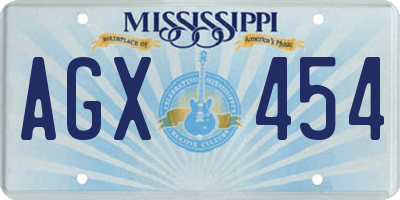 MS license plate AGX454