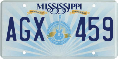 MS license plate AGX459