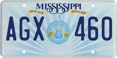 MS license plate AGX460