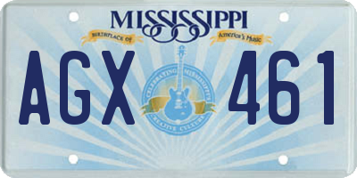 MS license plate AGX461