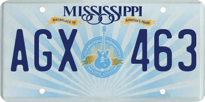 MS license plate AGX463