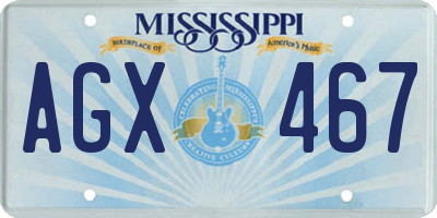 MS license plate AGX467