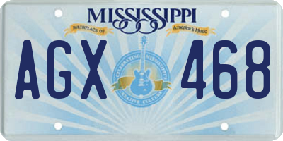MS license plate AGX468