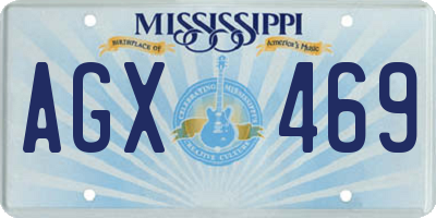 MS license plate AGX469