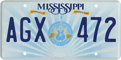 MS license plate AGX472