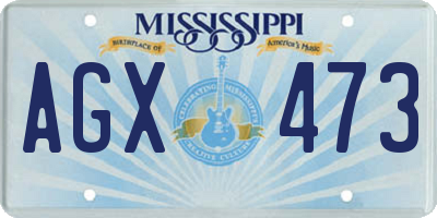MS license plate AGX473