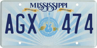 MS license plate AGX474
