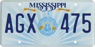 MS license plate AGX475