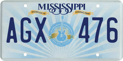 MS license plate AGX476