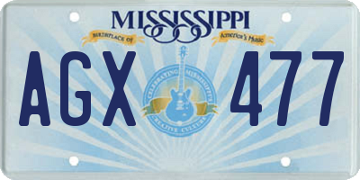 MS license plate AGX477