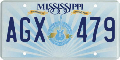 MS license plate AGX479