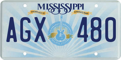 MS license plate AGX480