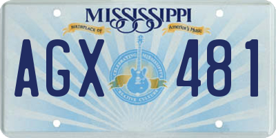 MS license plate AGX481