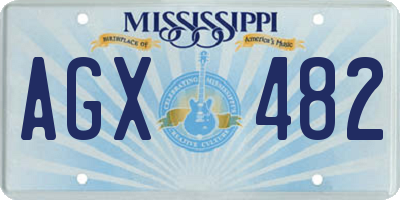 MS license plate AGX482