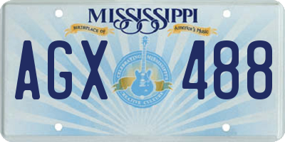MS license plate AGX488