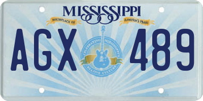 MS license plate AGX489